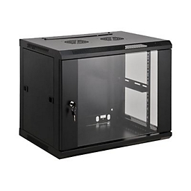Intellinet Network Cabinet, Wall Mount (Standard), 6U, Usable Depth 350mm/Width 540mm, Black, Assembled, Max 60kg, Metal & Glass Door, Back Panel, Removeable Sides,Suitable also for use on desk or floor, 19",Parts for wall install (eg screws/rawl ...