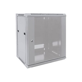 Intellinet Network Cabinet, Wall Mount (Standard), 9U, Usable Depth 260mm/Width 510mm, Grey, Flatpack, Max 60kg, Metal & Glass Door, Back Panel, Removeable Sides, Suitable also for use on desk or floor, 19", Parts for wall install (eg screws/rawl ...