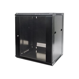 Intellinet Network Cabinet, Wall Mount (Standard), 9U, Usable Depth 410mm/Width 510mm, Black, Flatpack, Max 60kg, Metal & Glass Door, Back Panel, Removeable Sides, Suitable also for use on desk or floor, 19",Parts for wall install (eg screws/rawl ...