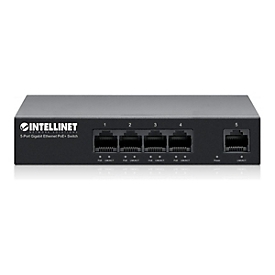 Intellinet Switch - 5 x 10/100/1000 (PoE) - Desktop, wandmontierbar - PoE+ (40 W)