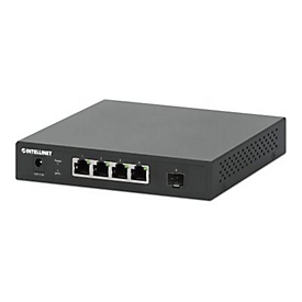 Intellinet - Switch - unmanaged - 4 x 10/100/1000/2.5G + 1 x 10 Gigabit SFP+ (Uplink) - Desktop, wandmontierbar