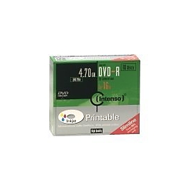 Intenso - 10 x DVD-R (G) - 4.7 GB (240 Min.) 16x - mit Tintenstrahldrucker bedruckbare Oberfläche - Slim Jewel Case
