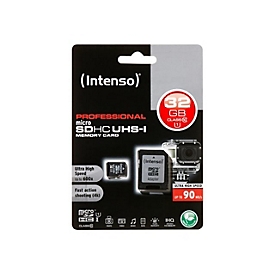 Intenso - Flash-Speicherkarte (microSDHC/SD-Adapter inbegriffen) - 32 GB - UHS Class 1 / Class10 - microSDHC UHS-I