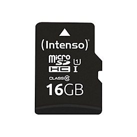 Intenso Performance - Flash-Speicherkarte (microSDHC/SD-Adapter inbegriffen) - 16 GB - UHS-I U1 / Class10 - microSDHC UHS-I