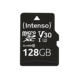 Intenso Professional - Flash-Speicherkarte (microSDXC-an-SD-Adapter inbegriffen) - 128 GB - UHS Class 1 / Class10 - microSDXC UHS-I