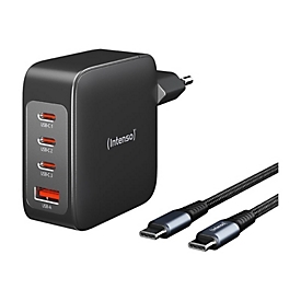 Intenso W140A3C - Netzteil - GaN - 240 watt - 5 A - PD 3.0, PD/PPS, QC 4.0 - 4 Ausgabeanschlussstellen (3 x USB-C, USB Typ A)
