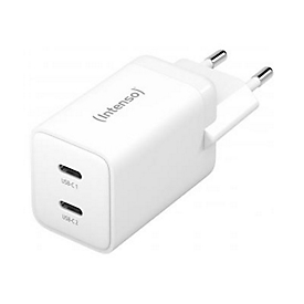 Intenso W40CC - Netzteil - GaN - 40 Watt - 3 A - PD 3.0, PD/PPS, QC 4.0 - 2 Ausgabeanschlussstellen (USB-C)
