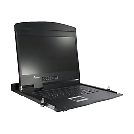 Inter-Tech Argus AS-9104 ULS - KVM-Konsole mit KVM-Switch - 4 Anschlüsse - PS/2, USB - QWERTZ - 48.3 cm (19")