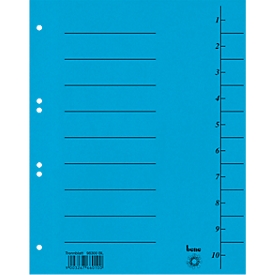 Intercalaire à découper, carton intensif, format A4, bleu