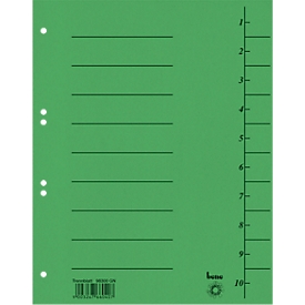 Intercalaire à découper, carton intensif, format A4, vert
