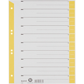 Intercalaires à découper A4 1652 LEITZ®, utilisation universelle, 25 p., jaune