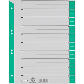 Intercalaires à découper A4 1652 LEITZ®, utilisation universelle, 25 p., vert