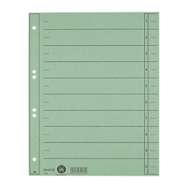 Intercalaires à découper LEITZ®, format A4, numérotés, 100 p., vert