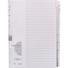 Intercalaires en carton PAGNA, lettres de A à Z (24 feuilles), gris