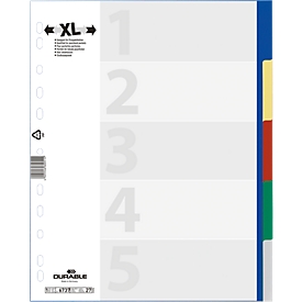 Intercalaires en PP DURABLE, 5 feuilles, ultra-large