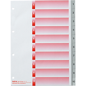 Intercalaires KolmaFlex, A4, numérotés, 10 p.