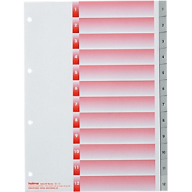 Intercalaires KolmaFlex, A4, numérotés, 12 p.