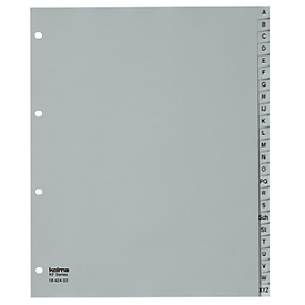 Kolma Intercalaires en plastique, A4, gris, 12, mois, Jan-Dez