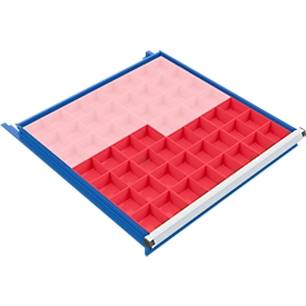 Interieurcombinatie voor Treston-ladekast 1330 mm breed, 56 vakken (28 sets van 2 vakken)