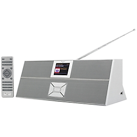 Internet radio Soundmaster® IR3300SI, DAB+/UKW, 10 presets, 2 x 10 W, Bluetooth/WLAN/USB, controllable via Amazon Alexa, remote control, silver
