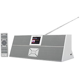 Internetradio Soundmaster® IR3300SI, DAB+/UKW, 10 Festsenderspeicher, 2 x 10 W, Bluetooth/WLAN/USB, steuerbar über Amazon Alexa, Fernbedienung, silber