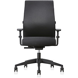 Interstuhl Bürostuhl 139RS, mit Armlehnen, Auto-Synchronmechanik, Komfort-Flachsitz, Hartbodenrollen, schwarz