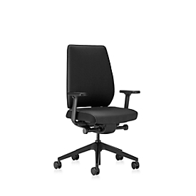 Interstuhl Bürostuhl Joyceis3 JC161, mit Armlehnen, 3D-Synchronmechanik, Flachsitz, schwarz/schwarz