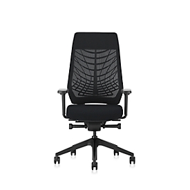 Interstuhl Bürostuhl Joyceis3 JC216, mit Armlehnen, Synchronmechanik, Flachsitz, Netzrücken, schwarz/schwarz