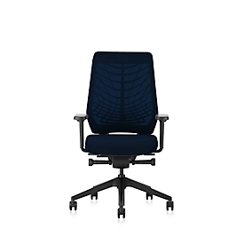 Interstuhl Bürostuhl Joyceis3 JC266, mit Armlehnen, 3D-Synchronmechanik, Flachsitz, Netzrücken, kobaltblau/schwarz