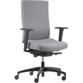 Intervertebral disc chair Dauphin @Just evo operator AJ 4872, with armrests, synchronized mechanism, upholstered backrest, intervertebral disc seat, platinum grey