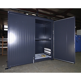 Isolierter Regalcontainer BAUER CEH 29-2, Stahl, Doppelflügeltor, B 3220 x T 1500 x H 3030 mm, grau