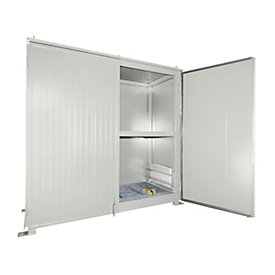 Isolierter Regalcontainer BAUER CEH 29-2, Stahl, Doppelflügeltor, B 3220 x T 1500 x H 3030 mm, weiss