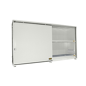 Isolierter Regalcontainer BAUER CEH 59-2, Stahl, Schiebetor, B 6440 x T 1550 x H 3030 mm, weiß