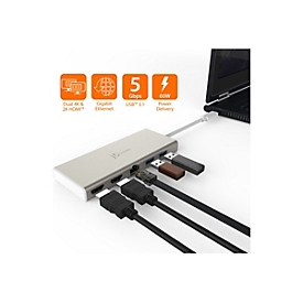 j5create JCD381-N - Dockingstation - USB-C - 2 x HDMI - 1GbE