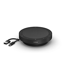 Jabra Speak2 55 solution mains libres pour conférences, 4 microphones, optimisé UC, sans fil, connexion USB-C/-A, Bluetooth, gris foncé