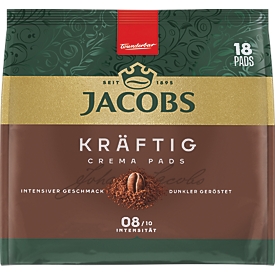 Jacobs Krönung Kaffee Crema Pads Strong, Packung mit 18 Stück