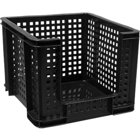 Jaula de transporte Really Useful Boxes, 35 l, apertura delante, negro