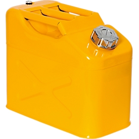 Jerrycan de sécurité, en tôle d'acier,  10 l, L 170 x P 340 x H 280 mm, jaune