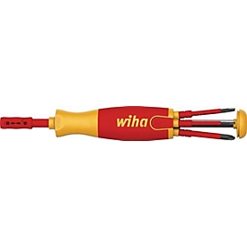 Jeu d'embouts Wiha, 6 pièces, à fente, Pozidriv, Slimbit, avec porte-embouts à magasin