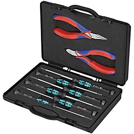 Jeu d'outils électroniques 8 pièces dans un coffret plastique KNIPEX