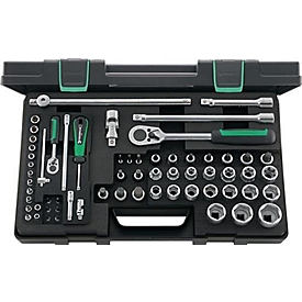 Jeu de clés à douille 86TX 63 pcs. 1/4+1/2 pouce SW 4-30mm Z.22/36 6KT