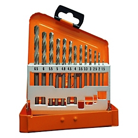 Jeu de forets hélicoïdaux Projahn, HSS-G, 13 pièces, Ø 1,5–6,5 mm / par paliers de 0,5 mm, dans un étui à forets