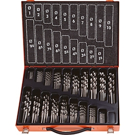 Jeu de forets hélicoïdaux Projahn, HSS-G, 170 pièces, Ø 1-10 mm / par paliers de 0,5 mm, dans un porte-forets