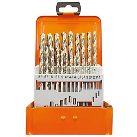 Jeu de forets hélicoïdaux Projahn, HSS-G, 24 pièces, Ø 1–10,5 mm / par paliers de 0,5 mm, dans un étui à forets