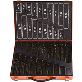 Jeu de forets hélicoïdaux Projahn, HSS-R, 170 pièces, Ø 1-10 mm / par paliers de 0,5 mm, dans un porte-forets