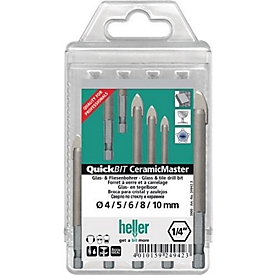 Jeu de forets QuickBit® Ceramik Master, 5 pièces, diamètres 4,5, 6, 8 et 10 mm