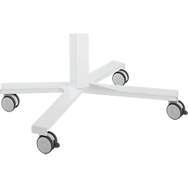 Jeu de roulettes, pour pupitres électroniques de bureau à domicile NowyStyl réglables en hauteur avec socle, 4 pièces, Ø 75 mm chacune, blanc