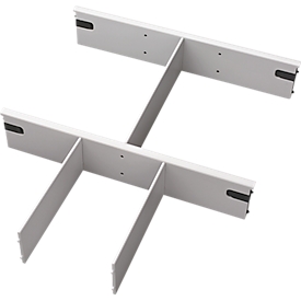 Jeu de séparateurs, pour caisson roulant &amp; caisson fixe Breno, 4 x A4, 2 x A5 &amp; 4 x A6, plastique, gris clair