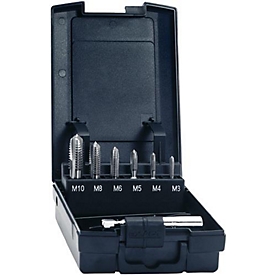 Jeu de tarauds 7 pièces HSSG 1/4 pouce 6 pans, coffret en plastique EXACT