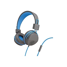 JLab Audio JBuddies Studio Kids - Kopfhörer mit Mikrofon - Bluetooth - kabellos, kabelgebunden - 3,5 mm Stecker - Blau, Graphite